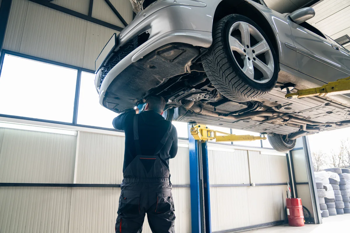 Mechanic working in an auto repair shop