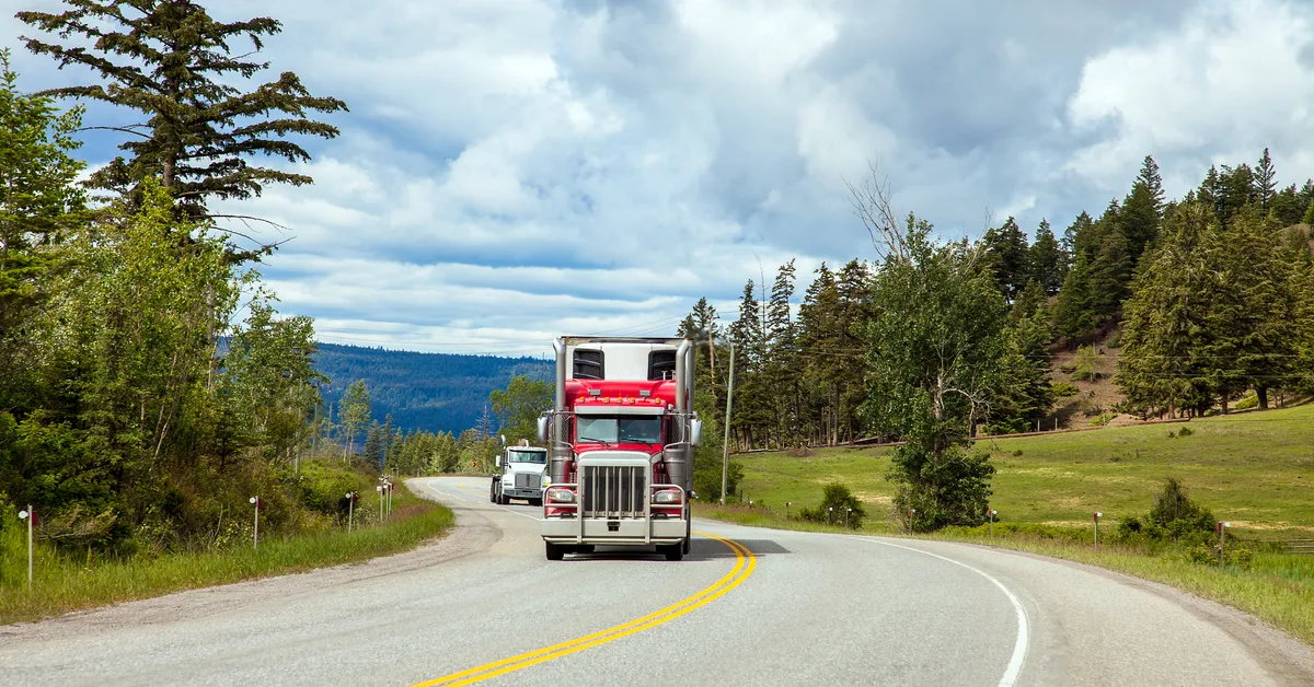 Semi truck on a Canadian highway