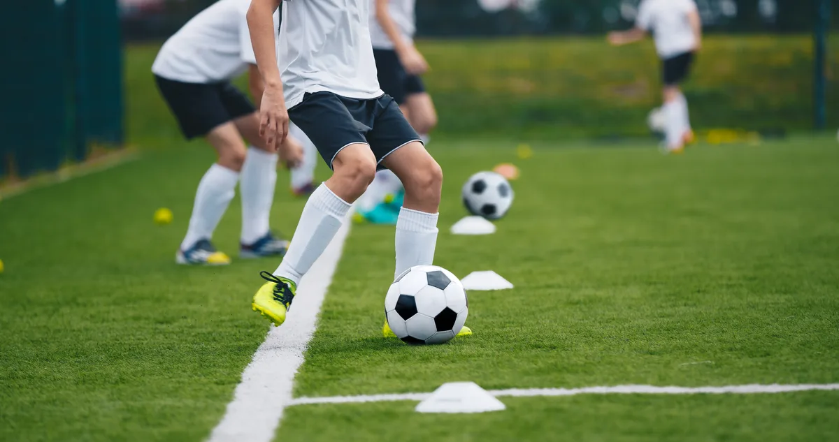 Youth soccer team at practice